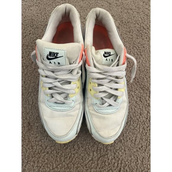 Womens Nike Air Max 90 Summit White Smoke Gray Mango Sneakers CV8819-101 Sz 9 - Picture 9 of 12